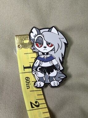 Anime Wolf Character Enamel Pin White Gray Red Eyes Goth Style Collectible Lapel